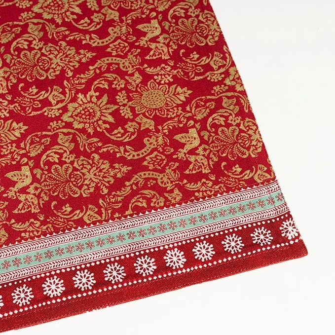 Maison d' Hermine Placemats Set of 4 100% Cotton Washable Cloth Place Mats, Reusable Table Mats for Thanksgiving Christmas Decorations Kitchen Dining Party Wedding Restaurant (Sofia, 13" x 19")