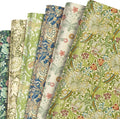 12 Sheets William Morris Wrapping Paper Set William Morris Gift Wrapping Paper 6 Design Green Vines and Flowers Pattern Paper for Flowers Themed Party Wedding Bridal Shower Baby Shower 20'' x 27''